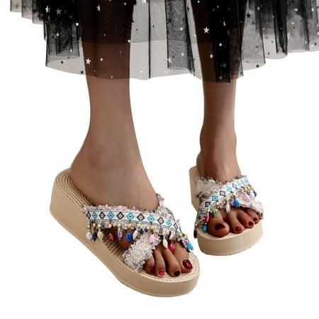 Tuscom Casual Wedge Sandals for Women Comfortable Boho Clip Toe Summer Beach Sandals Fashion Ladies Bohemia Platform Dress Beach Sandals Flip-flops
Tuscom Casual Wedge Sandals for Women Comfortable Boho Clip Toe Summer Beach Sandals Fashion Ladies Bohemia Platform Dress Beach Sandals Flip-flops
