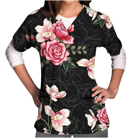 JWZUY Pro Scrubs for Women Workwear Professionals Nursing Medical Uniform Solid Short Sleeve Scrub Tops V Neck Scrubs with Pocket
JWZUY Pro Scrubs for Women Workwear Professionals Nursing Medical Uniform Solid Short Sleeve Scrub Tops V Neck Scrubs with Pocket