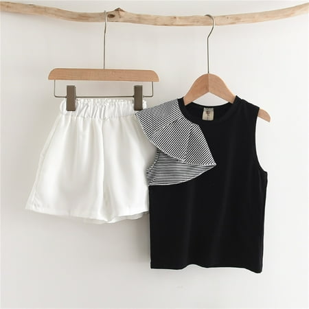 Toddler Kids Baby Girls Summer Clothes Casual Striped Irregular Sleeveless T Shirt And Shorts 2PCS Outfits Set 2-7 Years
Toddler Kids Baby Girls Summer Clothes Casual Striped Irregular Sleeveless T Shirt And Shorts 2PCS Outfits Set 2-7 Years