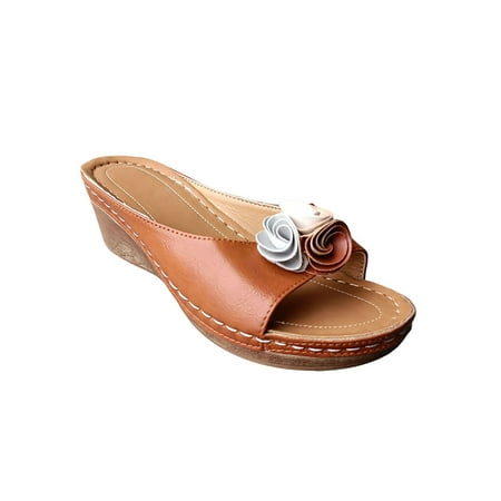 Daeful Ladies Wedge Sandals Flower Slippers Beach Sandal Indoor Outdoor Comfort Lightweight Summer Slides Yellow 9
Daeful Ladies Wedge Sandals Flower Slippers Beach Sandal Indoor Outdoor Comfort Lightweight Summer Slides Yellow 9