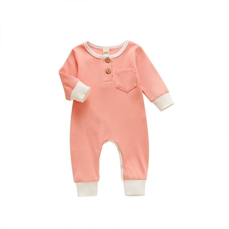 Carolilly Baby´s Long Sleeve Solid One-piece Garment Round Neck and Button Crotch Jumpsuit with Patchwork Pockets in Front
Carolilly Baby´s Long Sleeve Solid One-piece Garment Round Neck and Button Crotch Jumpsuit with Patchwork Pockets in Front