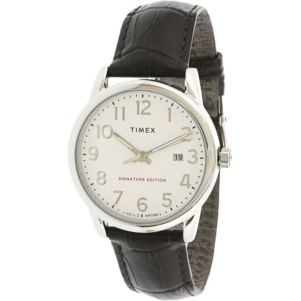 Timex Men's Easy Reader TW2R64900 Black Leather Analog Quartz Dress Watch