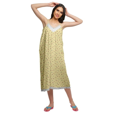 Moomaya Printed WoMen s Spaghetti Strap Knee Length Nightdress Cotton Nightwear
Moomaya Printed WoMen s Spaghetti Strap Knee Length Nightdress Cotton Nightwear