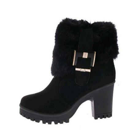 Buodes Boots for Women Snow Boots Side Zipper and Velvet Warm Women S Round Toe Thick Heel Belt Buckle Short Women Boots
Buodes Boots for Women Snow Boots Side Zipper and Velvet Warm Women S Round Toe Thick Heel Belt Buckle Short Women Boots