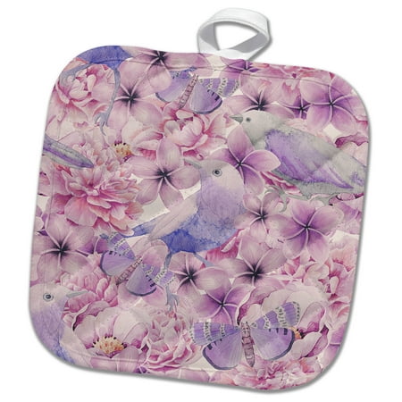 3dRose Watercolor Flower Pattern With Bird And Butterfly - Pot Holder 8 by 8-inch
3dRose Watercolor Flower Pattern With Bird And Butterfly - Pot Holder 8 by 8-inch