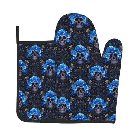 Xecao cool blue flower Skull Pattern Oven Mitts and Pot Holders Sets Heat Resistant Silicone Oven Mittens Extra Thicken Long Kitchen Cotton Oven Glove for Cooking
Xecao cool blue flower Skull Pattern Oven Mitts and Pot Holders Sets Heat Resistant Silicone Oven Mittens Extra Thicken Long Kitchen Cotton Oven Glove for Cooking
