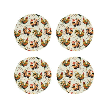Fuzoiu Colorful Roosters Print Leather Coasters Set Drink Coasters Set of 4 for Tabletop Protection Durable PVC Coasters Home Décor and Housewarming Gift-Round Shape
Fuzoiu Colorful Roosters Print Leather Coasters Set Drink Coasters Set of 4 for Tabletop Protection Durable PVC Coasters Home Décor and Housewarming Gift-Round Shape