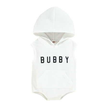 Suanret Toddler Infant Baby Boys Romper Letter Print Sleeveless Hooded Bodysuit with Pocket Summer Outfits White 6-12 Months
Suanret Toddler Infant Baby Boys Romper Letter Print Sleeveless Hooded Bodysuit with Pocket Summer Outfits White 6-12 Months