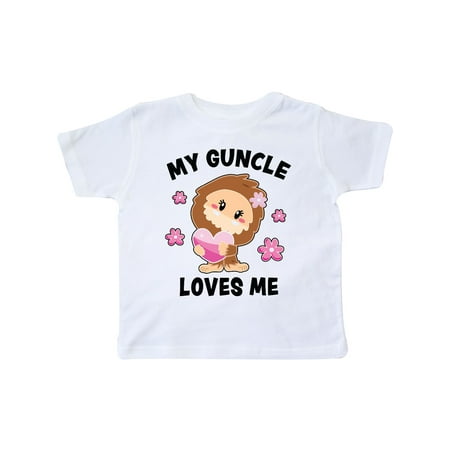 Inktastic My Guncle Loves Me with Bigfoot Gift Toddler Toddler Girl T-Shirt