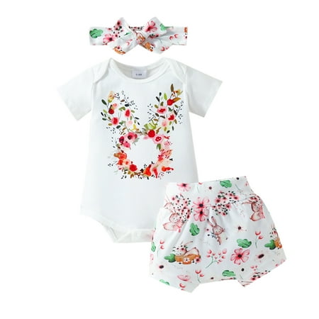 LEIWAO Baby Girls Clothing Set Toddler Girls Easter Short Sleeve Romper Cartoon Rabbit Prints Short Pants Headbands Outfits Child Clothes Sets Kids Cute Clothes
LEIWAO Baby Girls Clothing Set Toddler Girls Easter Short Sleeve Romper Cartoon Rabbit Prints Short Pants Headbands Outfits Child Clothes Sets Kids Cute Clothes