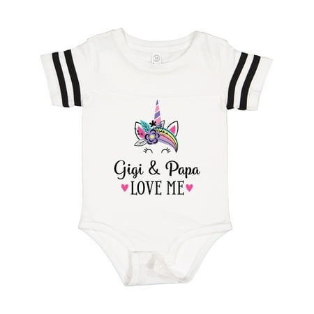 Inktastic Gigi and Papa Love Me Unicorn Gift Baby Girl Bodysuit