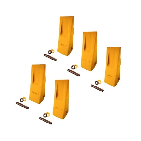 5 Caterpillar J400 Style Bucket Dirt Teeth w Pins & Retainers- 7T-3402