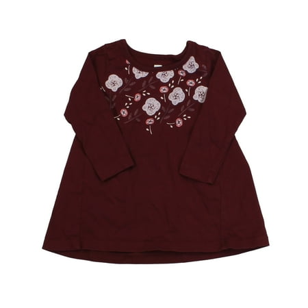 Pre-owned Tea Girls Maroon Dress size: 6-9 Months