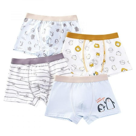 Boys Cartoon Cotton Boxer Briefs 4pcs Soft Children Panties Boy Underpants