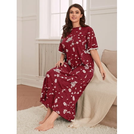 Red Casual Women s Plus All Over Floral Print Lace Detail Night Dress 3XL(18) Y22001D
Red Casual Women s Plus All Over Floral Print Lace Detail Night Dress 3XL(18) Y22001D