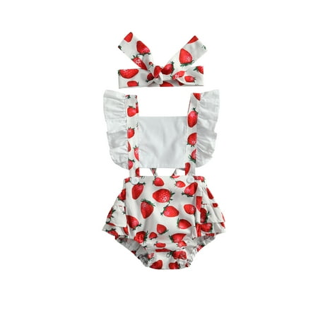JYYYBF Newborn Baby Girls Bodysuits Headband 2pcs Watermelon/Strawberry Print Backless Ruffles Short Sleeve Jumpsuits Strawberry Printing 0-6 Months
JYYYBF Newborn Baby Girls Bodysuits Headband 2pcs Watermelon/Strawberry Print Backless Ruffles Short Sleeve Jumpsuits Strawberry Printing 0-6 Months