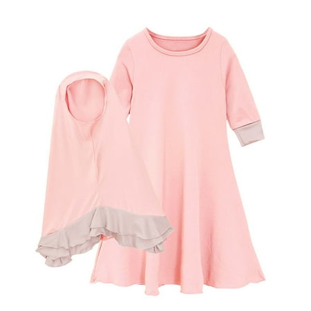 QIPOPIQ Girls Clothes Clearance Girls Long Sleeve Solid Color Round Neck Dress Lace Turban Two Piece Muslim Children s Clothing
QIPOPIQ Girls Clothes Clearance Girls Long Sleeve Solid Color Round Neck Dress Lace Turban Two Piece Muslim Children s Clothing