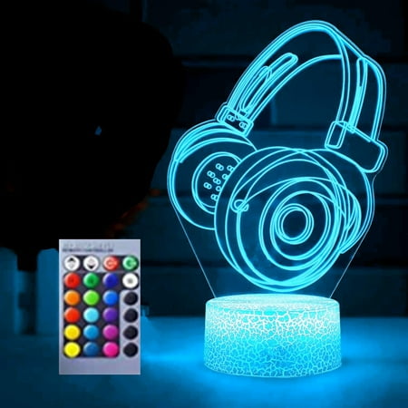 YSTIAN 3D Headphone Night Light Lamp Illusion 16 Color Changing Table Desk Decoration Lamps Gift with Acrylic Flat ABS Base USB Cable Toy
YSTIAN 3D Headphone Night Light Lamp Illusion 16 Color Changing Table Desk Decoration Lamps Gift with Acrylic Flat ABS Base USB Cable Toy