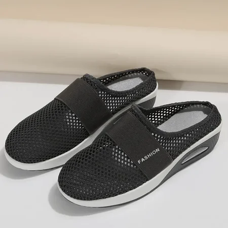 Women‘s Casual Summer Mesh Breathable Half Drag Shoes Beach Platform Sandals