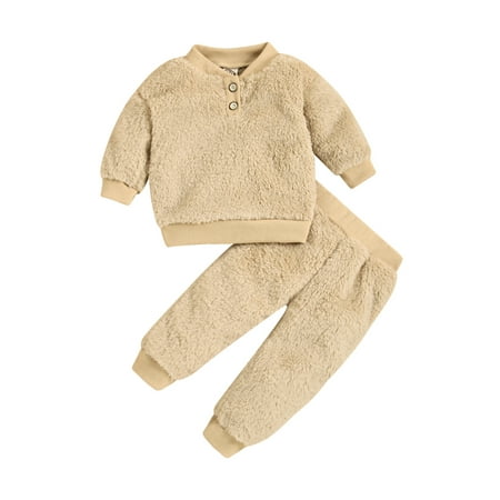 Qtinghua Toddler Baby Boy Girl Fall Winter Outfits Sherpa Fleece Long Sleeve Pullover Top and Pants 2Pcs Tracksuit Beige Apricot 2-3 Years
Qtinghua Toddler Baby Boy Girl Fall Winter Outfits Sherpa Fleece Long Sleeve Pullover Top and Pants 2Pcs Tracksuit Beige Apricot 2-3 Years