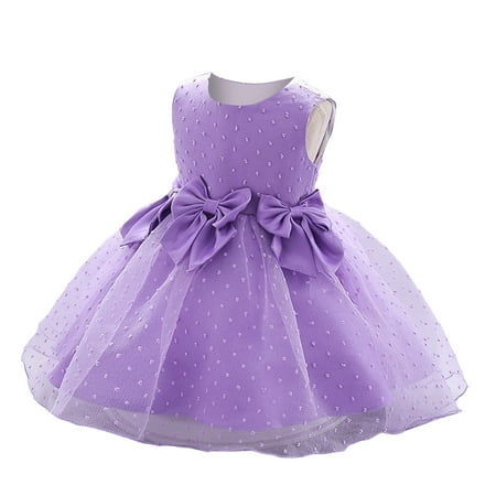 OJinShaWanO Flower Girl Dresses Toddler And Baby Girls Sleeveless Bowknot Mesh Princess Dress Fashion Festival Christening Dress Purple Polyester 3-6 Months
OJinShaWanO Flower Girl Dresses Toddler And Baby Girls Sleeveless Bowknot Mesh Princess Dress Fashion Festival Christening Dress Purple Polyester 3-6 Months