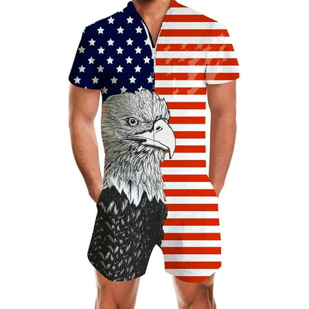 FGOD Men 3D Graphic One Piece Romper Casual Zipper Short Sleeve Jumpsuit Overalls American Flag 5 Large
FGOD Men 3D Graphic One Piece Romper Casual Zipper Short Sleeve Jumpsuit Overalls American Flag 5 Large