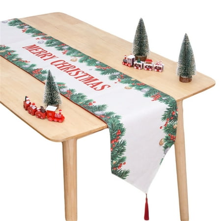 Christmas Table Runner Cloth Letter Snowflake Cartoon Patterns Farmhouse for Family Dinner
Christmas Table Runner Cloth Letter Snowflake Cartoon Patterns Farmhouse for Family Dinner