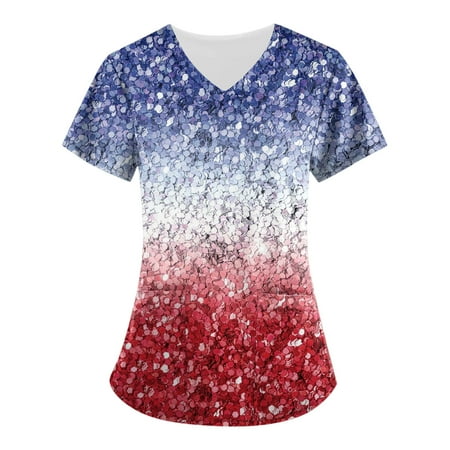 Yubatuo Women Plus Size Scrubs Top with Pockets V-Neck Short Sleeve Printed Work Blouse for Women Multicolor M
Yubatuo Women Plus Size Scrubs Top with Pockets V-Neck Short Sleeve Printed Work Blouse for Women Multicolor M