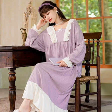 PIKADINGNIS New Autumn Nightgowns & Sleepshirts Womens Long Cotton Sleepwear Home Nightshirt Women Causal Loose Ladies Soft Women Dress
PIKADINGNIS New Autumn Nightgowns & Sleepshirts Womens Long Cotton Sleepwear Home Nightshirt Women Causal Loose Ladies Soft Women Dress