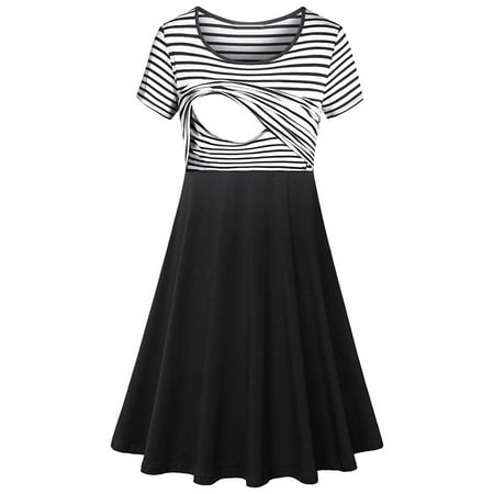 Zpanxa Pregnancy Dresses for Women Nursing Stripe Breastfeeding Maternity Summer Maxi Dress Clothes Black S
Zpanxa Pregnancy Dresses for Women Nursing Stripe Breastfeeding Maternity Summer Maxi Dress Clothes Black S