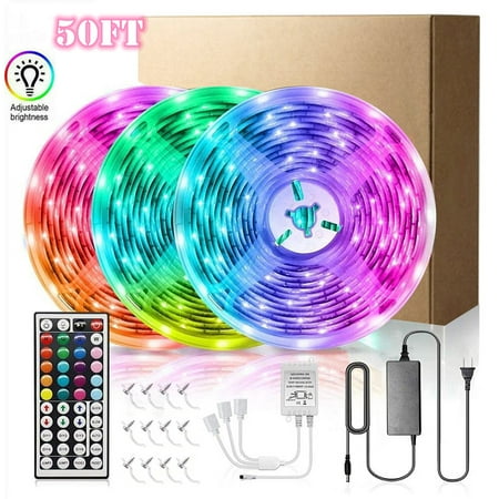 AlexTong LED Strip Lights 50ft Ultra RGB waterproof Color Changing LED Light Strips Kit with 44 Keys Remote LED Tape Lights for Bedroom Ceiling Room Kitchen Dorm Room Party Bar
AlexTong LED Strip Lights 50ft Ultra RGB waterproof Color Changing LED Light Strips Kit with 44 Keys Remote LED Tape Lights for Bedroom Ceiling Room Kitchen Dorm Room Party Bar