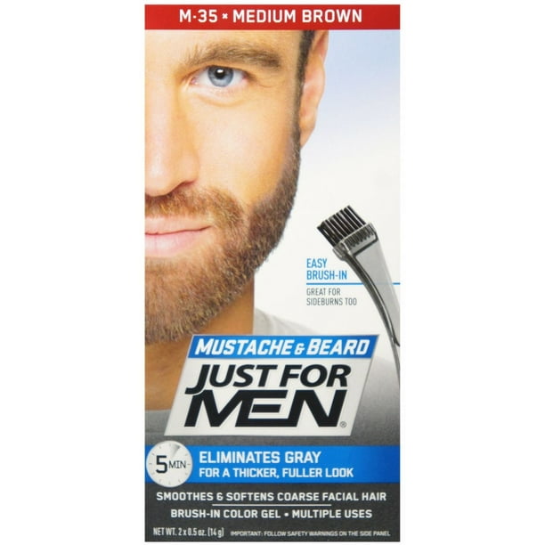 JUST FOR MEN Color Gel Mustache & Beard M-35 Medium Brown