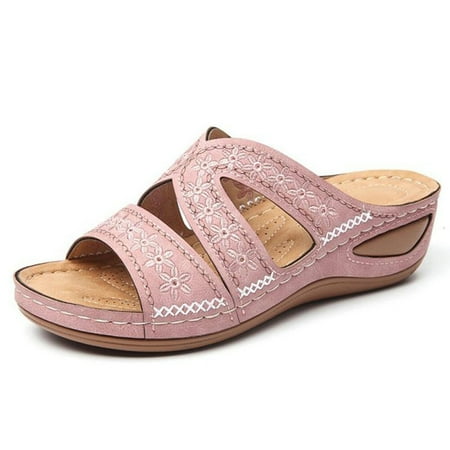 Leather Soft Footbed Orthopedic Arch-Support Sandals 2021 Thick Platform Slipper Sandals for Women Embroidered Shoes
Leather Soft Footbed Orthopedic Arch-Support Sandals 2021 Thick Platform Slipper Sandals for Women Embroidered Shoes