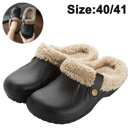 Waterproof Slippers Women Men Fur Lined Clogs Winter Garden Shoes Warm House Slippers Indoor Outdoor Mules
Waterproof Slippers Women Men Fur Lined Clogs Winter Garden Shoes Warm House Slippers Indoor Outdoor Mules