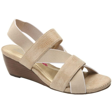 ROS HOMMERSON WYNONA WOMEN S STRETCH FABRIC STRAPS SANDAL IN NUDE COMBO
