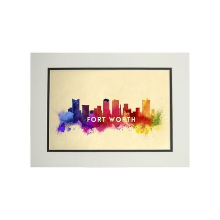 Fort Worth Texas Skyline Abstract Lantern Press Artwork