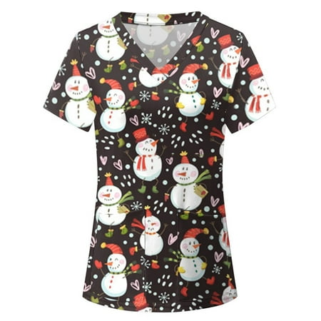 Paille Women V-neck Scrub Tops Cartoon Print Short Sleeve Tunic Tops Blouse Casual Nursing Work T-shirt Pullover with Pockets
Paille Women V-neck Scrub Tops Cartoon Print Short Sleeve Tunic Tops Blouse Casual Nursing Work T-shirt Pullover with Pockets