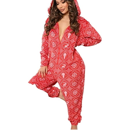 Christmas Pajamas for Women Onesie Xmas Flannel Hooded One Piece Pajamas Union Jumpsuit Romper
Christmas Pajamas for Women Onesie Xmas Flannel Hooded One Piece Pajamas Union Jumpsuit Romper