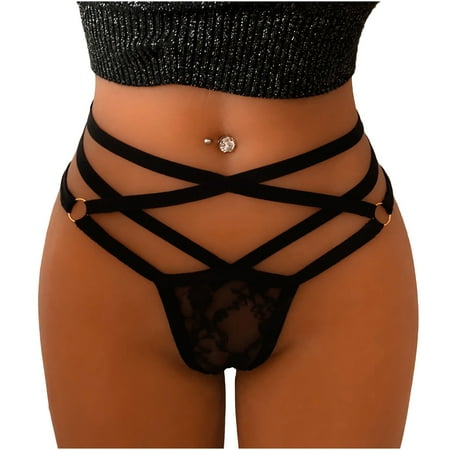 YYDGH Sexy Panties for Women Hollow Out Bandage Seamless Solid Color Panties Cross Back Underwear G-String Thongs Black S
YYDGH Sexy Panties for Women Hollow Out Bandage Seamless Solid Color Panties Cross Back Underwear G-String Thongs Black S