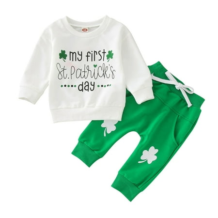 TAIAOJING Toddler Baby Girls Clothes Set Baby Boys Long Sleeve Letters Prints Top Sweatshirt St. Patric. Day Pants 2PCS Outfits Set 0-3 Months
TAIAOJING Toddler Baby Girls Clothes Set Baby Boys Long Sleeve Letters Prints Top Sweatshirt St. Patric. Day Pants 2PCS Outfits Set 0-3 Months
