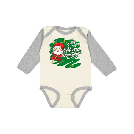 Inktastic Merry Christmas Sparkle Gift Baby Boy or Baby Girl Long Sleeve Bodysuit