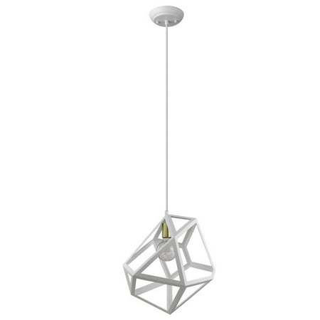 HomeRoots 398327 18.25 x 13 x 15.75 in. Hedron 1-Light White Pendant