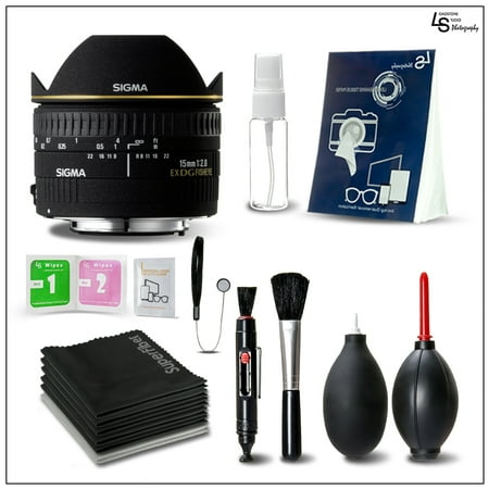 Sigma 15mm F2.8 EX DG Diagonal Fisheye Lens for Nikon AF D Cameras with DSLR Camera Lens Cleaning and Maintenance Kit by Loadstone Studio WMLS1380