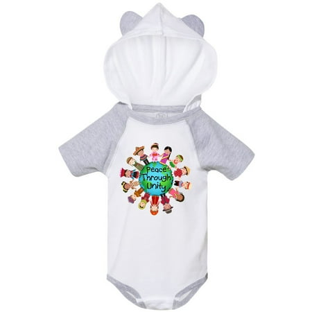 Inktastic Peace Through Unity Gift Baby Boy or Baby Girl Bodysuit