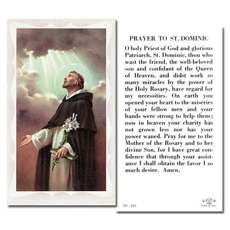 Saint Dominic Catholic Prayer Holy Card with Prayer on Back Pack of 100