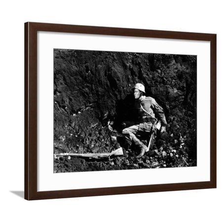 All quiet on the western front" by Lewis Milestone with Lew Ayres, 1930 (b/w photo)" Framed Print Wall Art