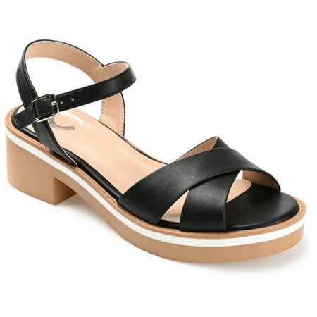 Journee Collection Womens Hilaree Ankle Strap Low Block Heel Sandals