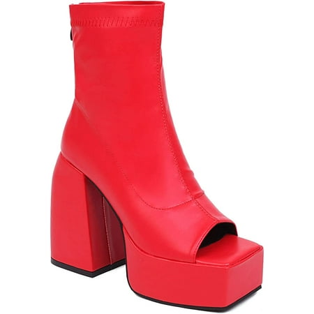 The shy Platform Boots for Women Open Toe Sexy Ankle Booties Chunky Heel Back Zipper Punk Style Shoes Combat Casual Platform Boots
The shy Platform Boots for Women Open Toe Sexy Ankle Booties Chunky Heel Back Zipper Punk Style Shoes Combat Casual Platform Boots
