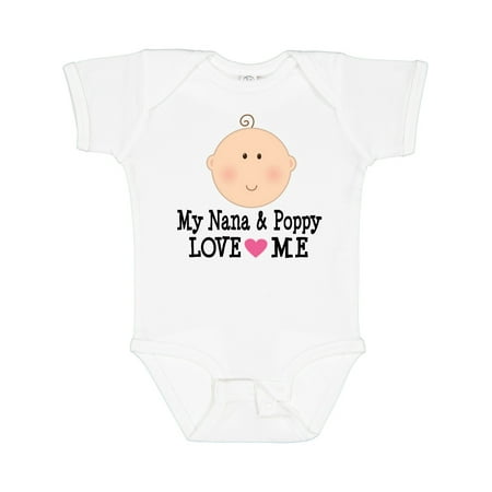 Inktastic Nana and Poppy Love Me Gift Baby Boy or Baby Girl Bodysuit