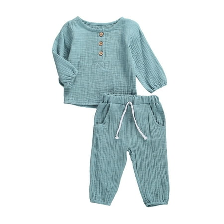 Mioliknya Newborn Baby Autumn Long Sleeve Button Tops+Drawstring Long Pants Clothes Set
Mioliknya Newborn Baby Autumn Long Sleeve Button Tops+Drawstring Long Pants Clothes Set